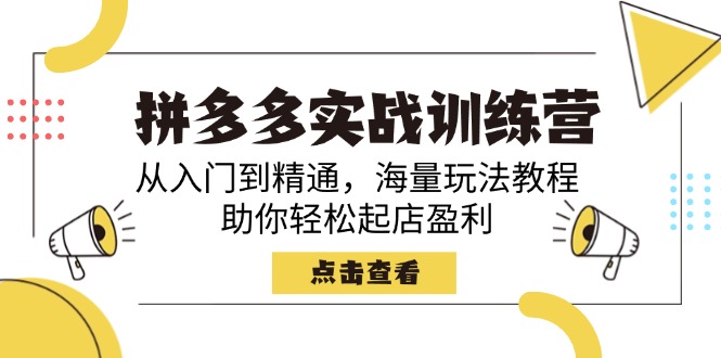 【2025.03.04】拼多多实战训练营，从入门到精通，海量玩法教程，助你轻松起店盈利百度网盘免费下载-芽米宝库