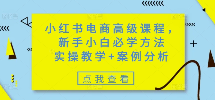 【2025.03.05】小红书电商高级课程，新手小白必学方法，实操教学+案例分析百度网盘免费下载-芽米宝库