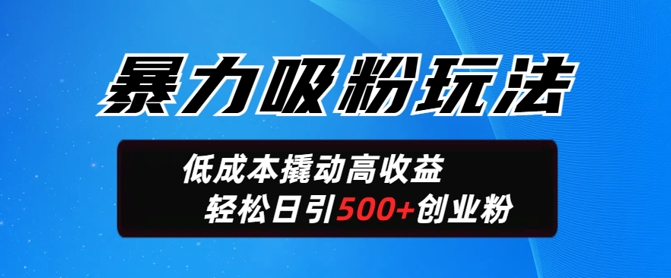【2025.03.05】暴力吸粉玩法，日引500+精准创业粉，日变现轻松多张百度网盘免费下载-芽米宝库