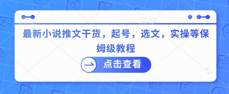 【2025.03.06】最新小说推文干货，起号，选文，实操等保姆级教程百度网盘免费下载-芽米宝库