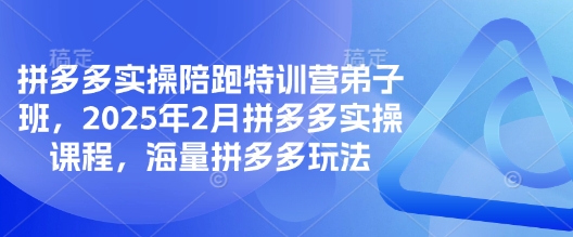 【2025.03.06】拼多多实操陪跑特训营弟子班，2025年2月拼多多实操课程，海量拼多多玩法百度网盘免费下载-芽米宝库