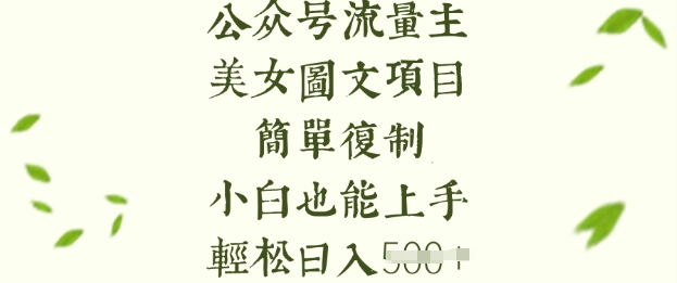 【2025.03.10】流量主长期收益项目，美女图片简单复制，小白也能上手，轻松日入500+百度网盘免费下载-芽米宝库