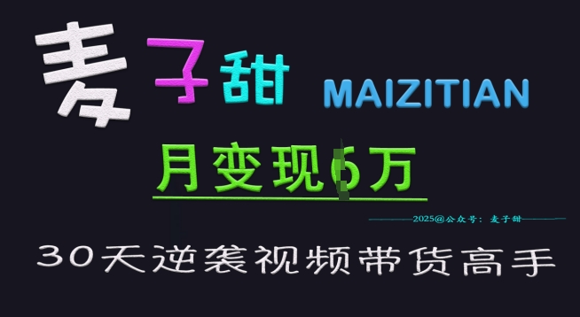 图片[1]-【2025.03.10】30天逆袭视频带货高手，单月变现6W加特训营百度网盘免费下载-芽米宝库