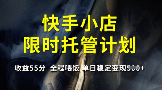【2025.03.11】快手小店限时托管计划，收益55分，全程喂饭，单日稳定变现500+百度网盘免费下载-芽米宝库