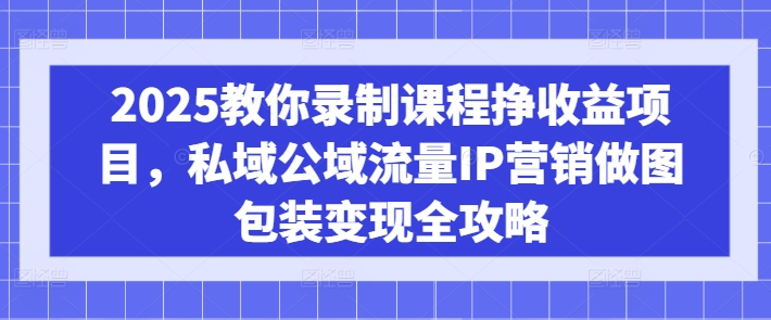 【2025.03.12】2025教你录制课程挣收益项目，私域公域流量IP营销做图包装变现全攻略百度网盘免费下载-芽米宝库