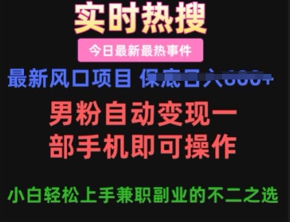 【2025.03.12】最新风口项目，男粉自动变现，一部手机即可操作，小白轻松上手，兼职副业的不二之选百度网盘免费下载-芽米宝库