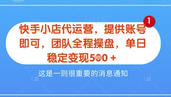 图片[1]-【2025.03.14】【快手小店代运营3.0】，模式新升级，收益五五分，稳定单日500+百度网盘免费下载-芽米宝库