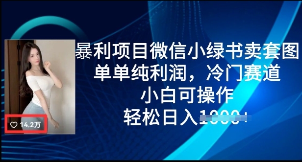 图片[1]-【2025.03.15】暴利项目微信小绿书卖套图，单单纯利润，冷门赛道， 小白可操作，轻松日入1000+百度网盘免费下载-芽米宝库