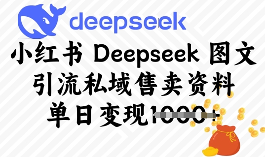 图片[1]-【2025.03.15】小红书Deepseek 图文引流私域售卖资料，单日变现1000+百度网盘免费下载-芽米宝库