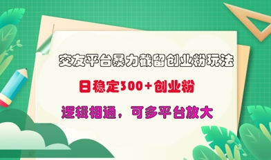 图片[1]-【2025.03.18】交友平台暴力截流创业粉玩法，日稳定300+精准创业粉，逻辑相通，可多平台放大百度网盘免费下载-芽米宝库