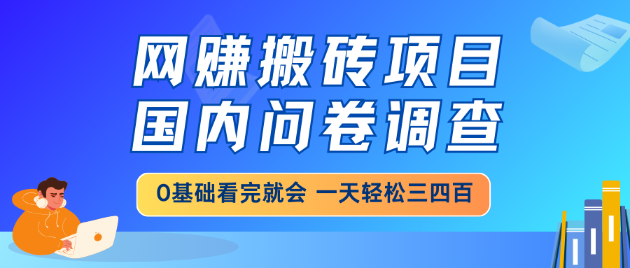 图片[1]-【2025.03.20】网赚搬砖项目，国内问卷调查，0基础看完就会 一天轻松三四百百度网盘免费下载-芽米宝库