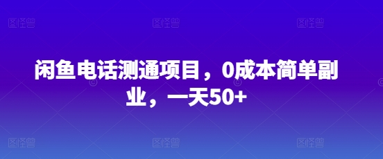 【2025.03.23】闲鱼电话测通项目，0成本简单副业，一天50+百度网盘免费下载-芽米宝库