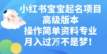 图片[1]-【2025.03.27】小红书宝宝起名项目高级版本，操作简单，资料专业，月入过W百度网盘免费下载-芽米宝库