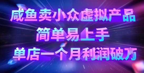 图片[1]-【2025.03.29】闲鱼卖小众虚拟产品，简单易上手，单店一个月利润破W百度网盘免费下载-芽米宝库