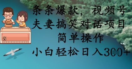 图片[1]-【2025.03.29】条条爆款，视频号夫妻搞笑对话项目，简单操作，小白轻松日入300+百度网盘免费下载-芽米宝库
