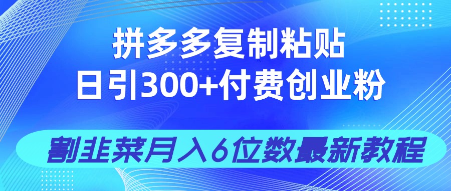 图片[1]-【2025.04.03】拼多多复制粘贴日引300+付费创业粉，割韭菜月入6位数最新教程百度网盘免费下载-芽米宝库
