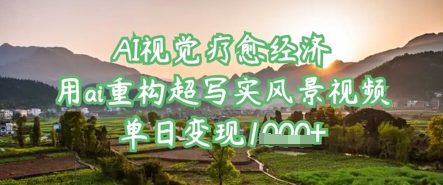 【2025.04.03】AI视觉疗愈经济：用ai重构超写实风景视频，单日变现多张百度网盘免费下载-芽米宝库