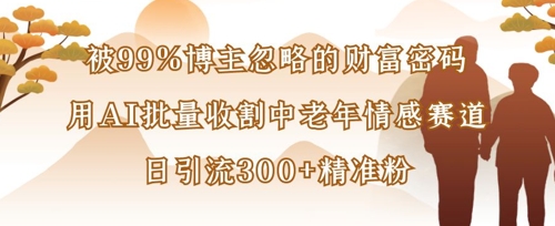 【2025.04.04】被99%博主忽略的财富密码：用AI批量收割中老年情感赛道，日引流300+精准粉百度网盘免费下载-芽米宝库