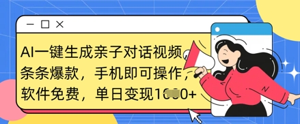 图片[1]-【2025.04.06】AI一键生成亲子对话视频，条条爆款，一部手机即可操作，单日变现数张百度网盘免费下载-芽米宝库