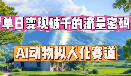 图片[1]-【2025.04.06】单日变现破千的流量密码，AI动物拟人化赛道百度网盘免费下载-芽米宝库