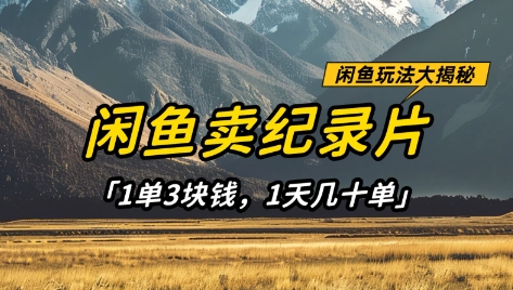 【2025.04.08】闲鱼卖纪录片1单3块钱，1天几十单，项目稳定有潜力百度网盘免费下载-芽米宝库