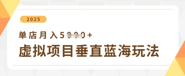 【2025.04.08】虚拟项目垂直玩法，实现单店月入5k+百度网盘免费下载-芽米宝库