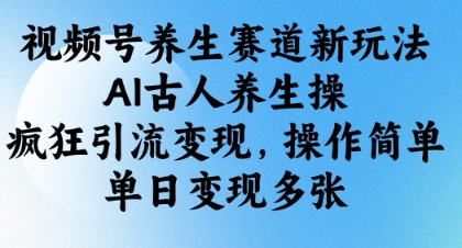 【2025.04.08】视频号养生赛道新玩法，AI古人养生操，疯狂引流变现，操作简单，单日变现多张百度网盘免费下载-芽米宝库