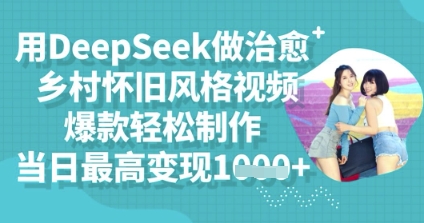 图片[1]-【2025.04.10】用DeepSeek做治愈乡村怀旧风格视频，爆款轻松制作，当日最高变现1000+百度网盘免费下载-芽米宝库