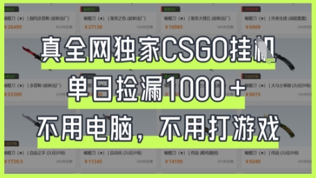 图片[1]-【2025.04.11】真全网独家CSGO挂机，单日捡漏1k+百度网盘免费下载-芽米宝库