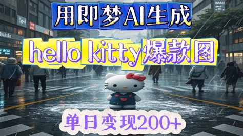 图片[1]-【2025.04.15】用即梦AI生成Hello Kitty爆款图，单日变现200+百度网盘免费下载-芽米宝库
