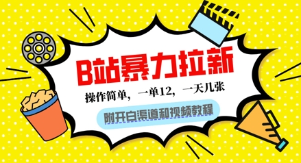 图片[1]-【2025.04.15】B站暴力拉新：一单12，一天几张，0门槛拉新(附渠道和教程)百度网盘免费下载-芽米宝库