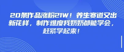 图片[1]-【2025.04.16】20条作品涨粉21W！养生赛道又出新花样，制作难度我奶奶都能学会，赶紧学起来百度网盘免费下载-芽米宝库