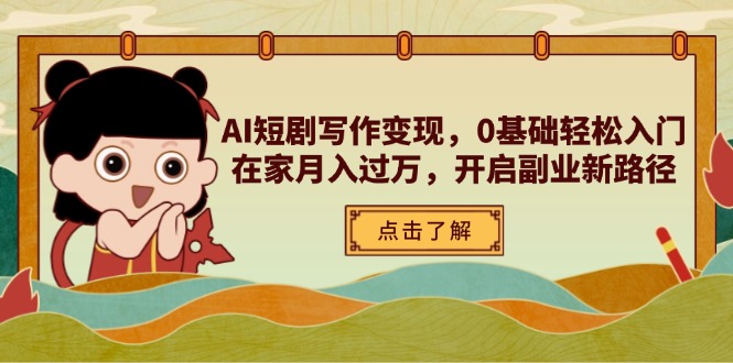 【2025.04.17】AI短剧写作变现，0基础轻松入门，在家月入过万，开启副业新路径百度网盘免费下载-芽米宝库