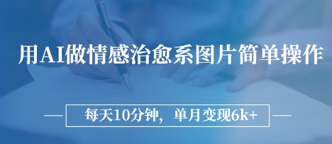 【2025.04.18】用AI做情感治愈系图片，简单操作，每天10分钟，单月变现6k+百度网盘免费下载-芽米宝库