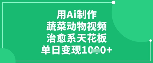 图片[1]-【2025.04.18】用Ai制作蔬菜动物视频，治愈系天花板，单日变现1k百度网盘免费下载-芽米宝库