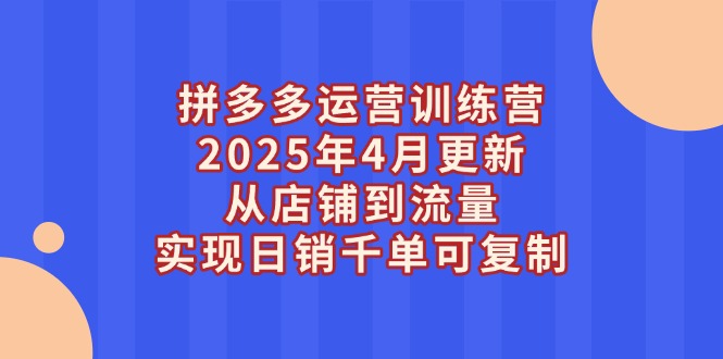 图片[1]-【2025.04.22】拼多多运营训练营2025年4月更新，从店铺到流量，实现日销千单可复制百度网盘免费下载-芽米宝库