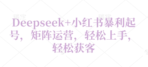【2025.04.23】Deepseek+小红书暴利起号，矩阵运营，轻松上手，轻松获客百度网盘免费下载-芽米宝库