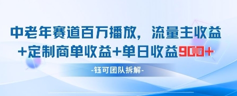 图片[1]-【2025.04.25】中老年赛道百万播放+流量主收益+定制收益，单日收益900+百度网盘免费下载-芽米宝库
