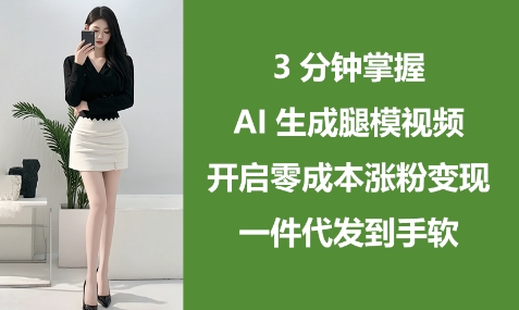 图片[1]-【2025.04.27】3分钟掌握AI生成腿模视频，开启零成本涨粉变现，一件代发到手软百度网盘免费下载-芽米宝库