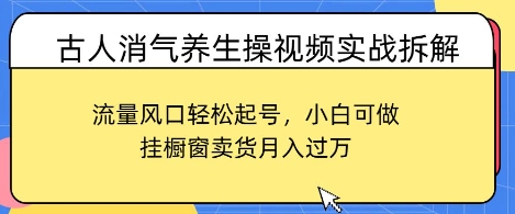 【2025.04.27】古人消气养生操视频实战拆解，流量风口轻松起号，小白可做，挂橱窗卖货月入过W百度网盘免费下载-芽米宝库