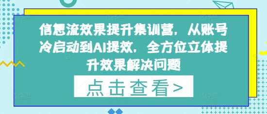 【2025.04.27】信息流效果提升集训营，从账号冷启动到AI提效，全方位立体提升效果解决问题百度网盘免费下载-芽米宝库