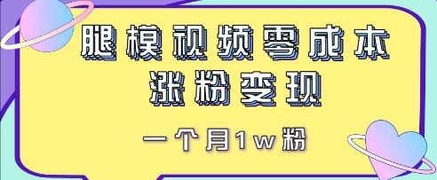 【2025.04.28】腿模视频，零成本涨粉变现，一个月1w粉百度网盘免费下载-芽米宝库