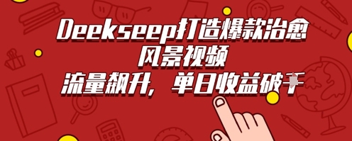 【2025.04.29】Deekseep制作治愈风景视频爆火出圈，单日收益几张，流量持续飙升百度网盘免费下载-芽米宝库