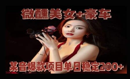 图片[1]-【2025.04.30】微醺美女+豪车，抖音爆款项目单日稳定200+百度网盘免费下载-芽米宝库