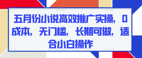 图片[1]-【2025.05.06】五月份小说高效推广实操，0成本，无门槛，长期可做，适合小白操作百度网盘免费下载-芽米宝库