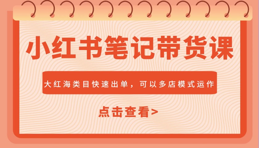 【2025.05.06】小红书笔记带货课，大红海类目快速出单，市场大，可以多店模式运作(更新)百度网盘免费下载-芽米宝库