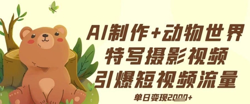 图片[1]-【2025.05.10】AI制作动物世界特写摄影视频+引爆短视频流量+单日变现多张百度网盘免费下载-芽米宝库