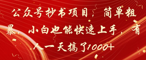图片[1]-【2025.05.12】公众号抄书项目，简单粗暴，小白也能快速上手，有人一天搞了1000+百度网盘免费下载-芽米宝库