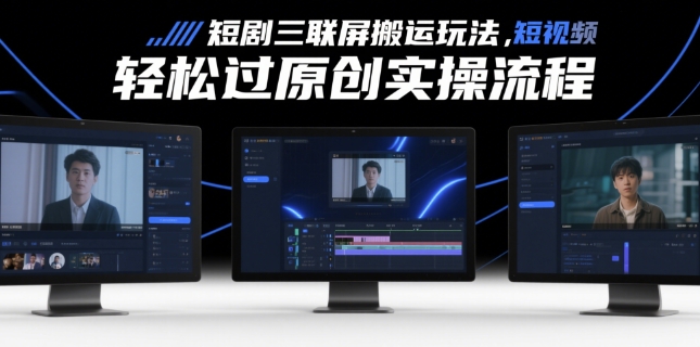图片[1]-【2025.05.14】短剧三联屏搬运玩法，短剧搬运轻松过原创实操流程百度网盘免费下载-芽米宝库