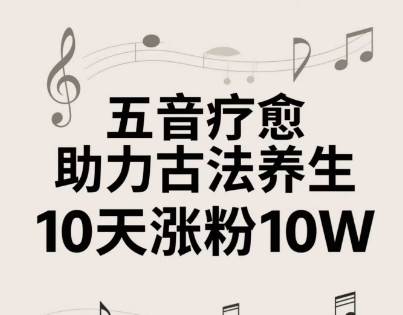 【2025.05.14】古法五音养生教程，五音疗愈的视频的制作方法，2-4小时就能学会，作者10天涨粉10W百度网盘免费下载-芽米宝库